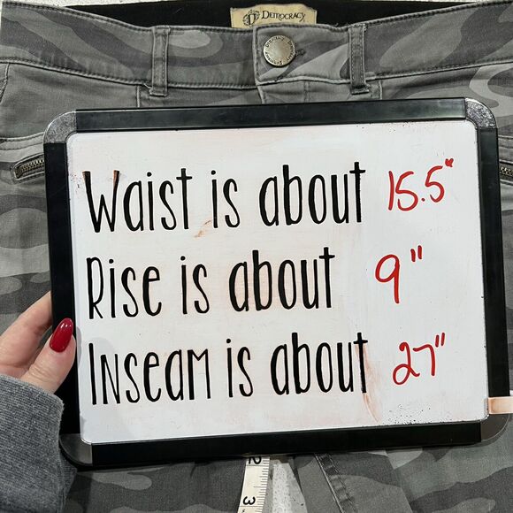 Democracy Size 6 Jeans “Ab”technology Skinny Leg Cropped Crop Camo Green Women’s - Picture 11 of 12